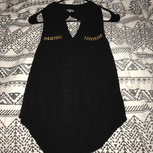 open back button up tank